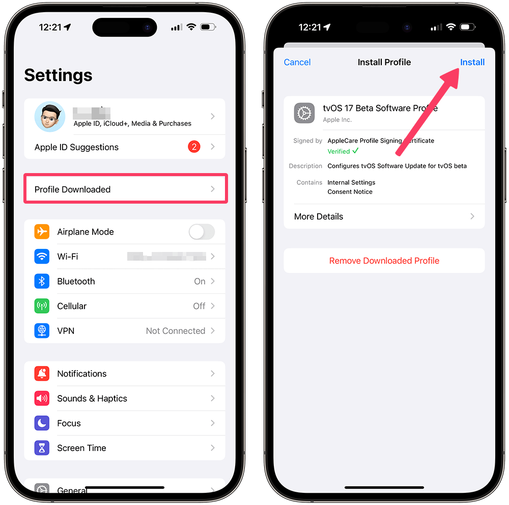 Paso 1: Safari pregunta por la instalación